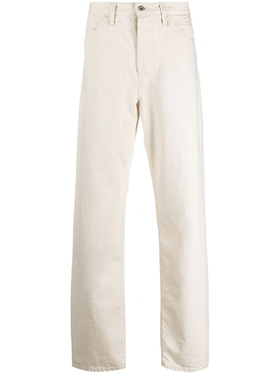 Jil Sander Plus Wide Textured Cotton Pants In Neutrals
