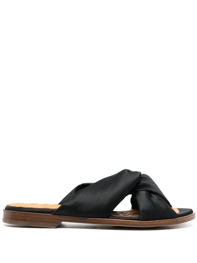 Chie Mihara Wamuzan Twist Strap Sandals In Black