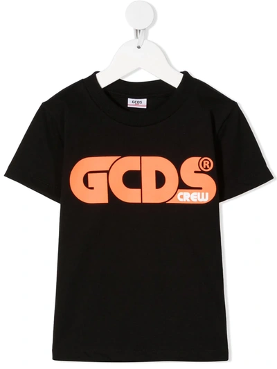 Gcds Kids' Logo-printed T-shirt In Black