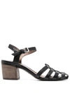 DEL CARLO HEELED LEATHER SANDALS