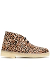 Clarks Originals Leopard-print Desert Boots In Brown