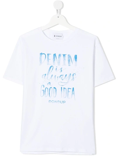 Dondup Kids' Denim Is Always A Good Idea T-shirt In White