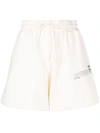 Msgm Organic Cotton Sweat Shorts In White