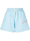 Msgm Organic Cotton Sweat Shorts In Blue