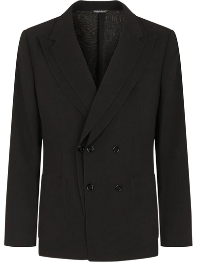 Dolce & Gabbana Double-breasted Suit Jacket In Black