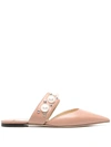 JIMMY CHOO EMBELLISHED-STRAP POINTED-TOE MULES
