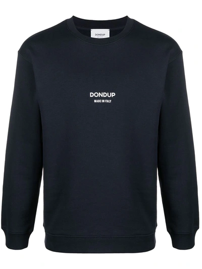 Dondup Logo-print Cotton Sweatshirt In Blue
