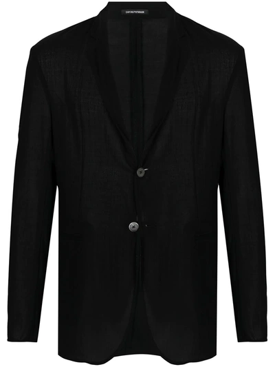 Emporio Armani Single-breasted Tailored Blazer In Black