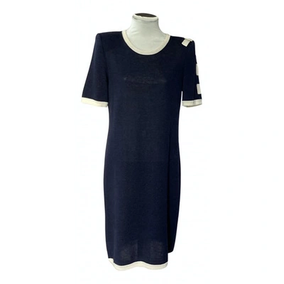 Pre-owned Valentino Linen Mid-length Dress In Blue