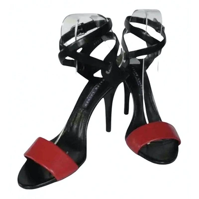 Pre-owned Ralph Lauren Leather Sandal In Red