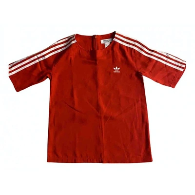 Pre-owned Adidas Originals Red Polyester Top