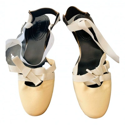 Pre-owned Celine Leather Sandals In Beige
