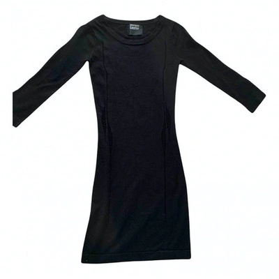 Pre-owned Markus Lupfer Wool Mini Dress In Black