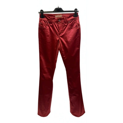 Pre-owned Galliano Straight Jeans In Red