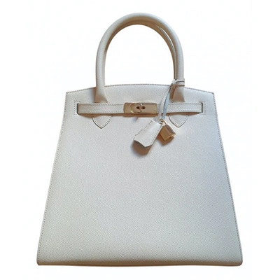 Pre-owned Les Copains Leather Handbag In Beige