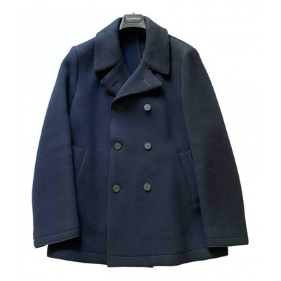 Pre-owned Emporio Armani Wool Coat In Blue
