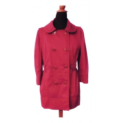 Pre-owned Juicy Couture Trench Coat In Burgundy