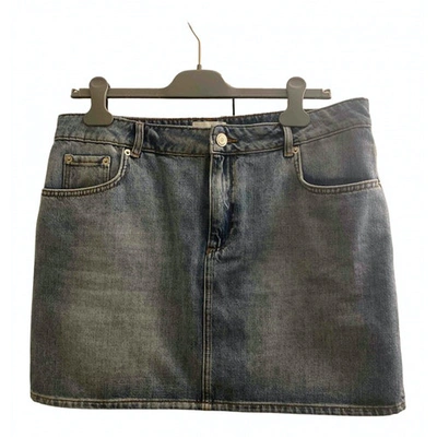 Pre-owned Ganni Spring Summer 2020 Blue Denim - Jeans Skirt