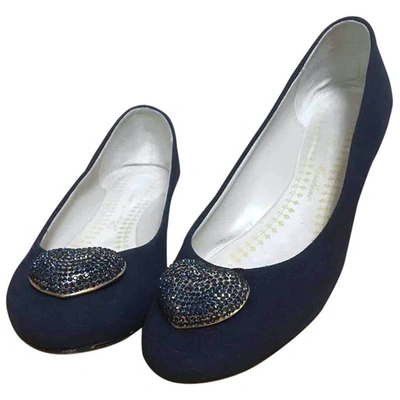Pre-owned Moschino Love Ballet Flats In Blue