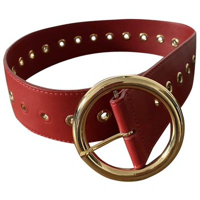Pre-owned Elie Saab Leather Belt In Red
