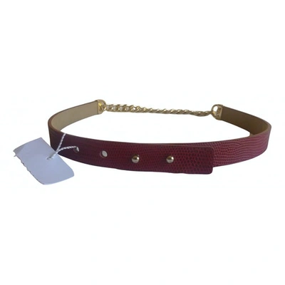 Pre-owned Max Mara Leather Belt In Red
