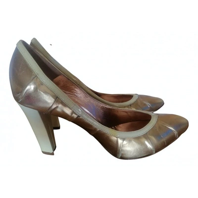Pre-owned Luca Valentini Leather Heels In Gold