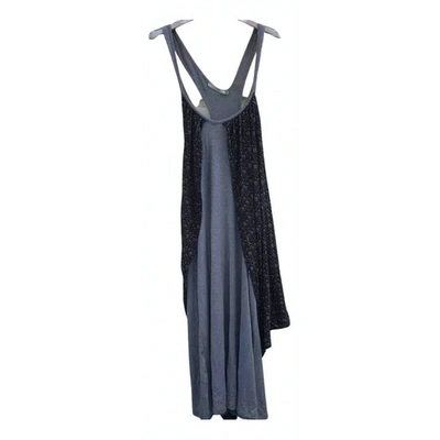 Pre-owned Mariagrazia Panizzi Wool Maxi Dress In Grey