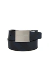 BURBERRY LONDON CHECK PATTERNED BELT IN BLUE