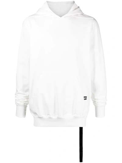 Rick Owens Drkshdw Reversed Drawstring Hoodie In White