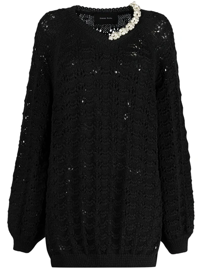 Simone Rocha Pearl-detail Jumper In Black