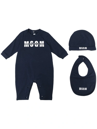 Msgm Babies' Logo-print Tracksuit In 蓝色