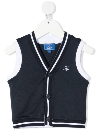Fay Babies' Logo-print Waistcoat In 蓝色