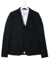 Dondup Teen Single-breasted Blazer In Blue