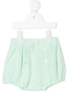 Siola Button-up Linen Shorts In Green