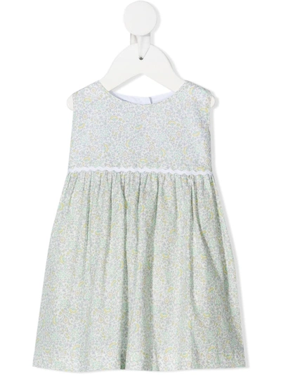 Siola Babies' Floral Print Dress In Green