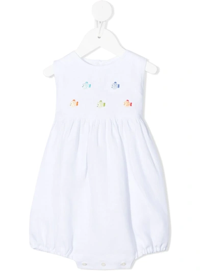 Siola Babies' Animal-detail Linen Romper In 白色