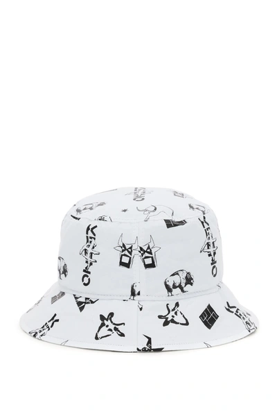 Kenzo Sign & Symbol Sun Bucket Hat In Off White