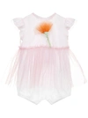 Il Gufo Tulle-skirt Flower-detail Shorties In Pink