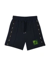 Msgm Teen Logo-trimmed Jersey Shorts In Blu