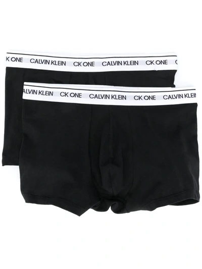 Calvin Klein Underwear Fitted Logo Boxers In Black