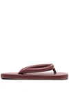 Camperlab Hastalavista Leather Flip Flops In Red