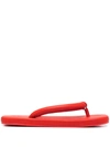 Camperlab Hastalavista Leather Flip Flops In Red