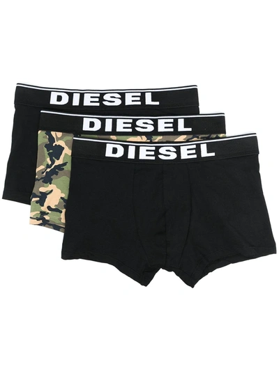 Diesel Logo Boxer Pack In Black