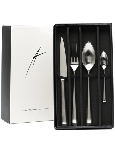 Ann Deumelemeester X Serax Four-piece Cutlery Box Set In Silver