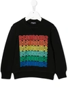 Dsquared2 Teen Multi Logo-print Sweatshirt In Black