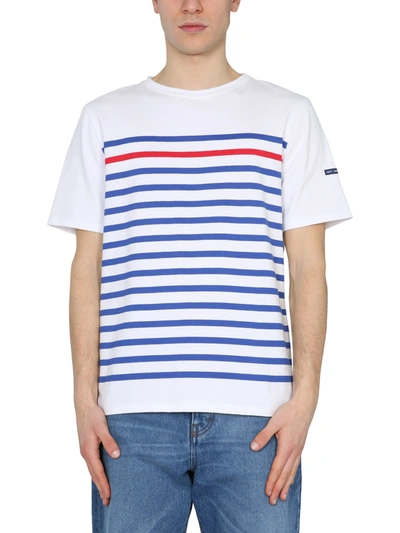 Saint James Mens White Other Materials T-shirt In Multicolour