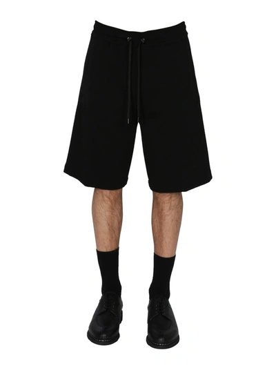 Neil Barrett Oversize Workwear Viscose Blend Shorts In Black