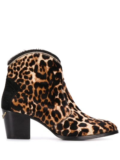 Zadig & Voltaire Molly Leopard-print Ankle Boots In Neutrals