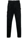 DSQUARED2 DISTRESSED CROPPED CARGO TROUSERS