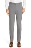 CANALI FLAT FRONT CLASSIC FIT SOLID STRETCH WOOL DRESS PANTS,5397109290773